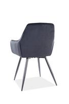 valgomojo komplektai - Valgomojo kėdė Signal Meble Modern Linea Velvet, juoda - 3 nuotrauka