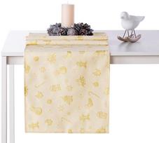 AmeliaHome Christmas Story AH/HMD Tablecloth Gold 30x100cm
