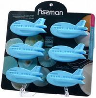silikonas formoms - Fissman Cake Mold Plane 22x20x2.5cm 6 Cups Blue - 3 nuotrauka