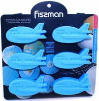 silikonas formoms - Fissman Cake Mold Plane 22x20x2.5cm 6 Cups Blue - 4 nuotrauka