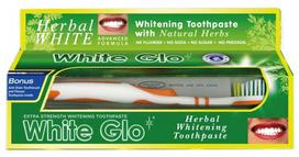dantu white glo pasta - WHITE GLO balinamoji augalinė dantų pasta HERBAL WHITE, 150 g - 1 nuotrauka