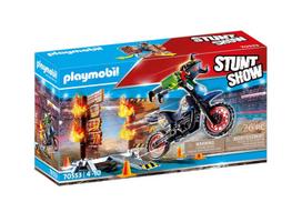 PLAYMOBIL Stuntshow Show Motocross with Fiery Wall 70553 