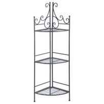 juoda metaline lentyna - Sulenkiamas stovas augalams BPH86, 31.1 x 30.7 x 114 cm - 1 nuotrauka