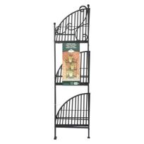 juoda metaline lentyna - Sulenkiamas stovas augalams BPH86, 31.1 x 30.7 x 114 cm - 3 nuotrauka
