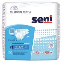 SUPER SENI sauskelnės, LARGE, 10 vnt.