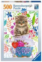 delione kates - Ravensburger Puzzle Teacup Kitty 500pcs 15037 - 1 nuotrauka