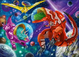 delione dinozauras - Ravensburger XXL Puzzle Space Dinosaurs 200pcs 129768 - 2 nuotrauka