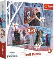 frozen puzzle - Trefl 3-In-1 Puzzle Frozen II 20/36/50pcs 34853 - 1 nuotrauka