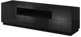TV staliukas Cama Meble Reja, juodas, 1840x450x575 mm