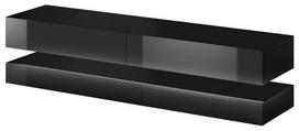 TV staliukas Vivaldi Meble Fly, juodas, 1400x338x350 mm