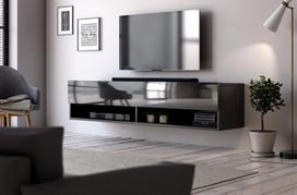 Pirkti TV staliukas Vivaldi Meble Derby 140, juodas, 1400x328x300 mm - Photo 2