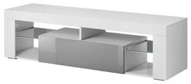 TV staliukas Vivaldi Meble Everest 2, baltas/pilkas, 1400x330x505 mm
