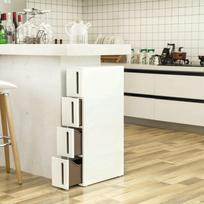 laisvai pastatomos vonios spinteles - Songmics Storage Rack White 45x17x84cm - 7 nuotrauka