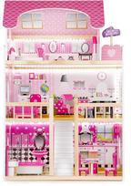 pinti baldsi - EcoToys Wooden Dollhouse With Furniture And LED Pink - 2 nuotrauka