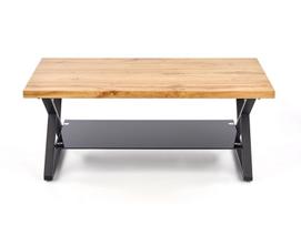 zurnalinis staliukas azuol - Kavos staliukas Halmar Xena Natural Oak/Black, 1100x600x450 mm - 2 nuotrauka