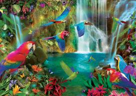 puzzle deliones 1000 - Educa Borras Puzzle Tropical Parrots 1000pcs - 2 nuotrauka