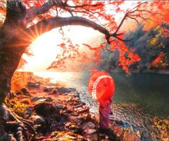 puzzle deliones 1000 - Educa Borras Puzzle Sunrise In Katsuma River 1000pcs - 2 nuotrauka