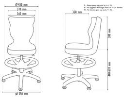 vaikiska kede - Entelo Petit Black HC+F Size 4 Children Chair JS33 White/Dark Grey - 5 nuotrauka