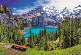 puzzle 1500 - Trefl Puzzle Lake Oeschinen Alps 1500pcs 26166 - 2 nuotrauka