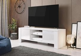 stovas televizoriaus - Cama Meble West TV Stand White/White Gloss - 3 nuotrauka