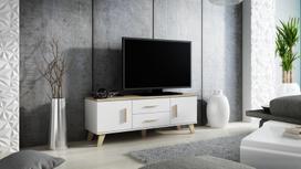 40 tv stovas - Cama Meble Lotta 180 TV Stand White/Sonoma Oak - 2 nuotrauka