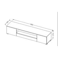 40 tv stovas - Cama Meble Viva 180 TV Stand White/White gloss/Black - 4 nuotrauka