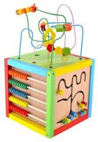 medinis kubas - 4IQ Large Wooden Educational Puzzle Cube 5in1 XXL - 1 nuotrauka
