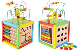 medinis kubas - 4IQ Large Wooden Educational Puzzle Cube 5in1 XXL - 3 nuotrauka