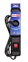 buitinis elektros ilgintuvas - Activejet Power Strip With Cord 3GN 1.5m Black - 3 nuotrauka