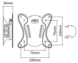 televizoriaus laikiklis - Maclean Wall Mount For LED/LCD 13 - 27'' Black - 7 nuotrauka
