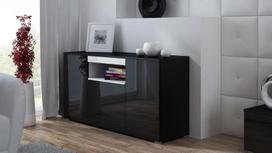 Cama Meble Viva 150 Chest Of Drawers Black/White/Black Gloss