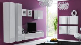 balta pakabinama lentyna - Cama Meble Vigo Square Cabinet White/White Gloss - 4 nuotrauka