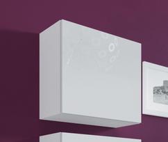 balta pakabinama lentyna - Cama Meble Vigo Square Cabinet White/White Gloss - 5 nuotrauka