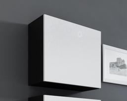balta pakabinama lentyna - Cama Meble Vigo Square Cabinet Black/White Gloss - 5 nuotrauka