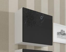 balta pakabinama lentyna - Cama Meble Vigo Square Cabinet White/Black Gloss - 5 nuotrauka