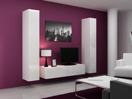 balta spinta 40 - Cama Meble Vigo 180 Full Cabinet White/White Gloss - 2 nuotrauka