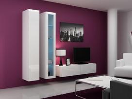 balta spinta 40 - Cama Meble Vigo 180 Full Cabinet White/White Gloss - 3 nuotrauka