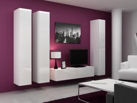 balta spinta 40 - Cama Meble Vigo 180 Full Cabinet White/White Gloss - 6 nuotrauka