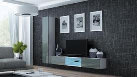 balta spinta 40 - Cama Meble Vigo 180 Full Cabinet White/Grey Gloss - 2 nuotrauka