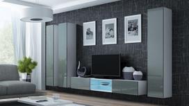balta spinta 40 - Cama Meble Vigo 180 Full Cabinet White/Grey Gloss - 6 nuotrauka