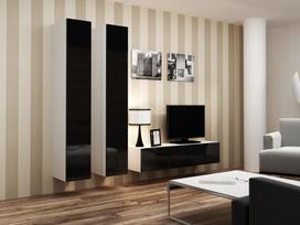 balta spinta 40 - Cama Meble Vigo 180 Full Cabinet White/Black Gloss - 4 nuotrauka