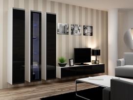 balta spinta 40 - Cama Meble Vigo 180 Full Cabinet White/Black Gloss - 11 nuotrauka