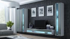 balta pakabinama lentyna - Cama Meble Vigo New Shelf Unit White/Grey Gloss - 3 nuotrauka