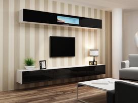 balta spinta 35 - Cama Meble Vigo 90 Full Cabinet White/Black Gloss - 5 nuotrauka