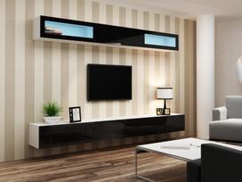 balta spinta 35 - Cama Meble Vigo 90 Full Cabinet White/Black Gloss - 6 nuotrauka