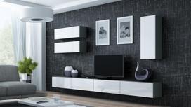 balta spinta 35 - Cama Meble Vigo 90 Full Cabinet Grey/White Gloss - 3 nuotrauka
