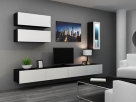 balta spinta 35 - Cama Meble Vigo 90 Full Cabinet Black/White Gloss - 1 nuotrauka