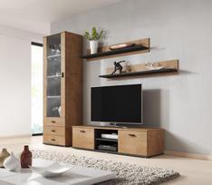 43 tv - Cama Meble Soho 140 TV Stand Oak/Black - 3 nuotrauka