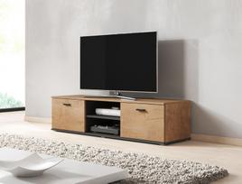 43 tv - Cama Meble Soho 140 TV Stand Oak/Black - 4 nuotrauka