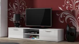 43 tv - Cama Meble Soho 180 TV Stand White/White Gloss - 2 nuotrauka